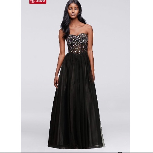 black corset prom dress
